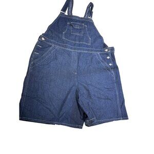 Faded Glory Denim Overalls Shorts Women's Bib Romper Blue Jean Y2K VINTAGE NWT 2